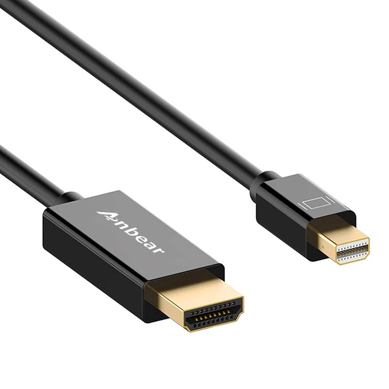 Anbear Mini DisplayPort to HDMI 6 FT, Gold Plated Mini Display Port(ThunderboltTM Port) to HDMI HDTV Male to Male Adapter Compatible for Mac Book,MacBook air, iMac, and More - Image 1